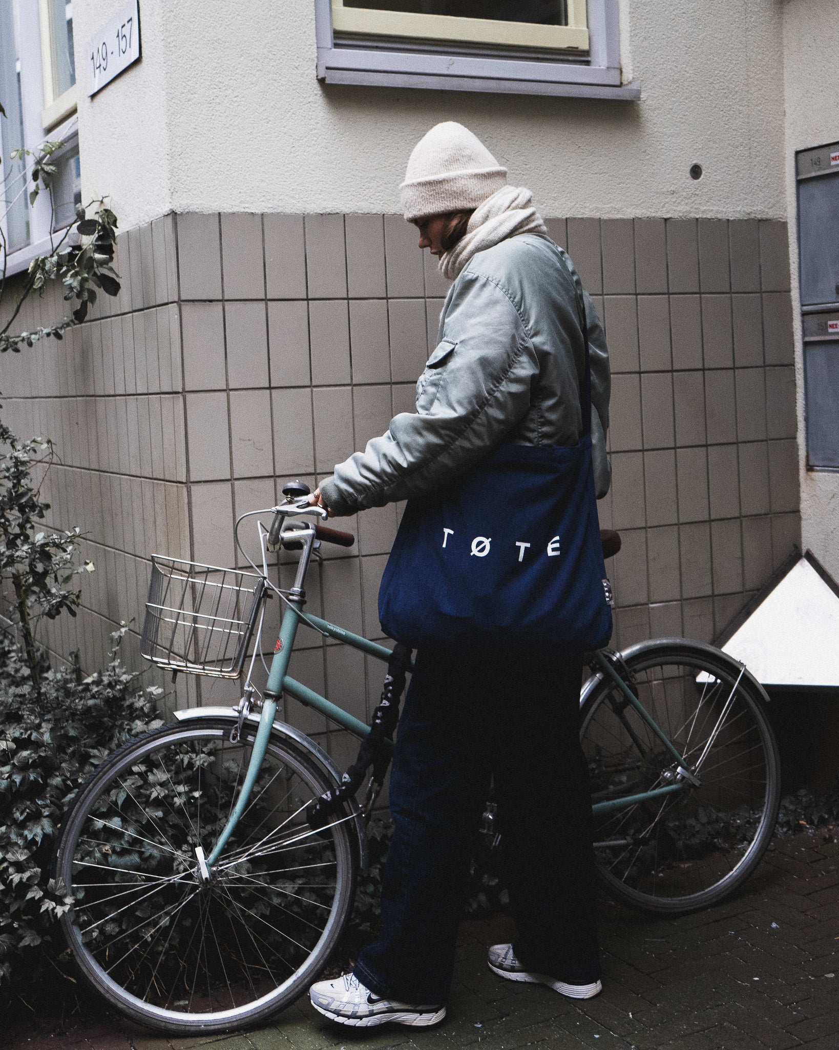 navy blue cotton tote bag TØTE