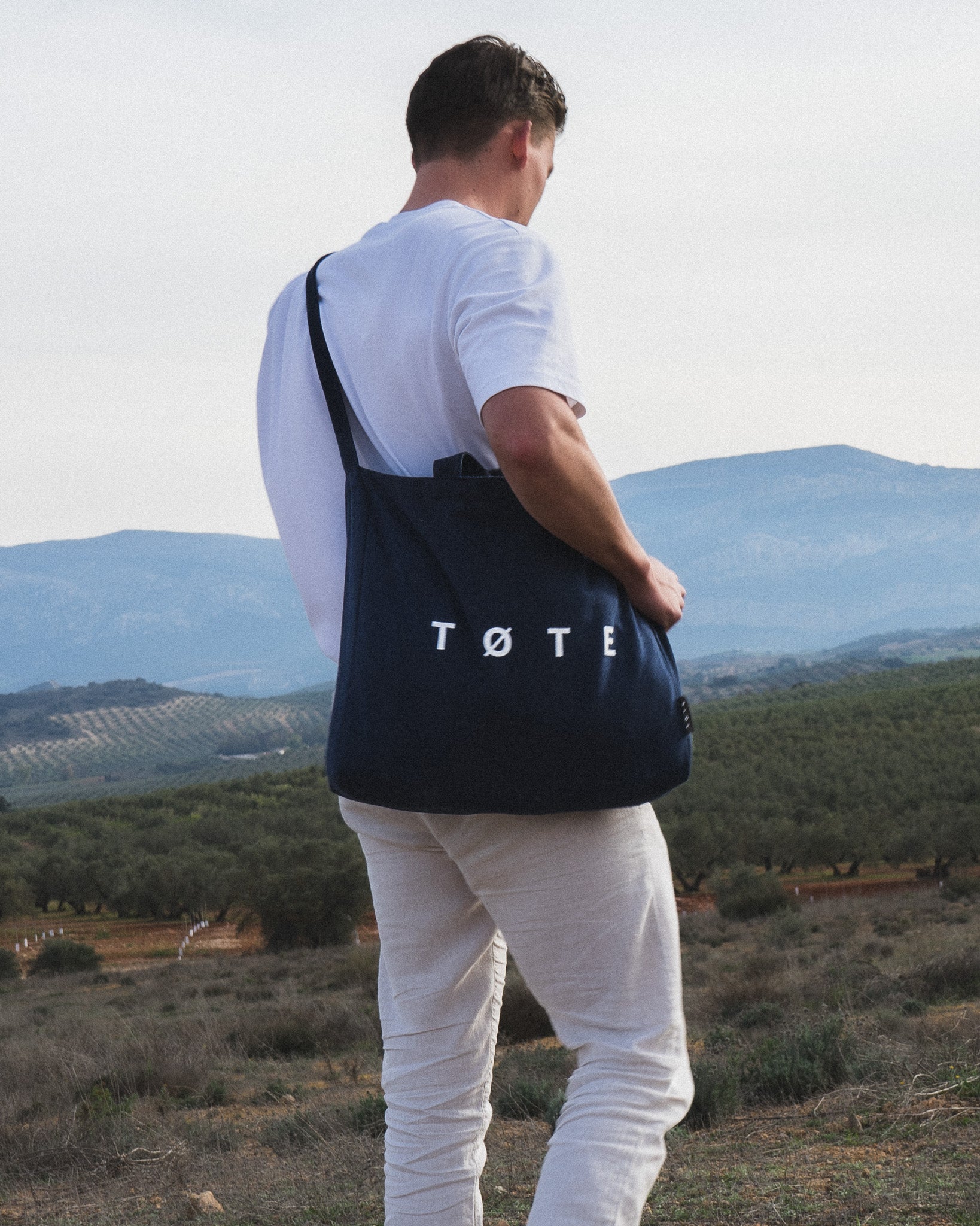 navy blue cotton tote bag TØTE