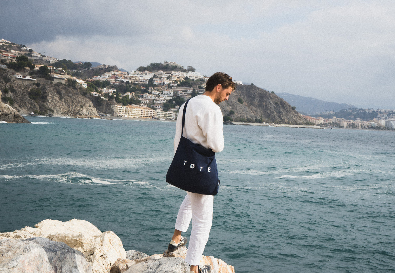 navy blue cotton tote bag TØTE